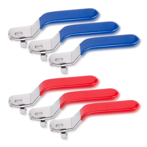 Ball Valve Handle Lever Replacement Switch 5 By 8 Millimeter Mounting, Heavy Duty Metal Three Pack Blue and Red Levers