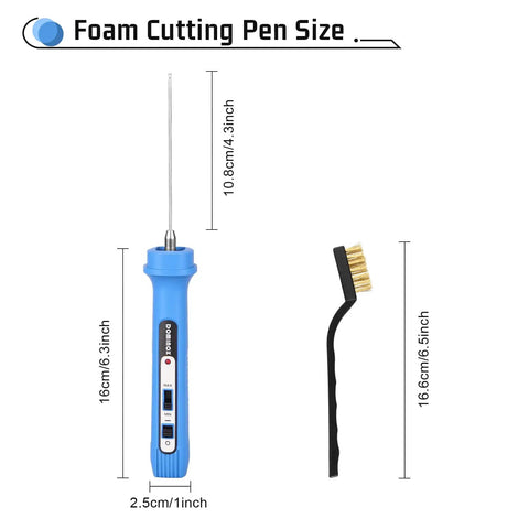 Dominox Electric Hot Wire Foam Cutter 4 Inch Styrofoam Hot Knife Pen Tool dimensions and included brush details