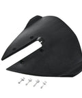 Whale Tail Hydrofoil Stabilizer For Outboard Motors 15 To 300HP Thrust Plate Fins in black ABS with mounting screws visible