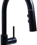 Matte Black Kitchen Sink Faucet Single Hole Deck Mount With Brass Body And Stainless Steel Components Neo Line Compatible