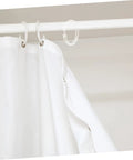 24 Pack Transparent Shower Curtain Rings With Smooth Glide on Roman Rods, showcasing rust-resistant durable acrylic hooks.