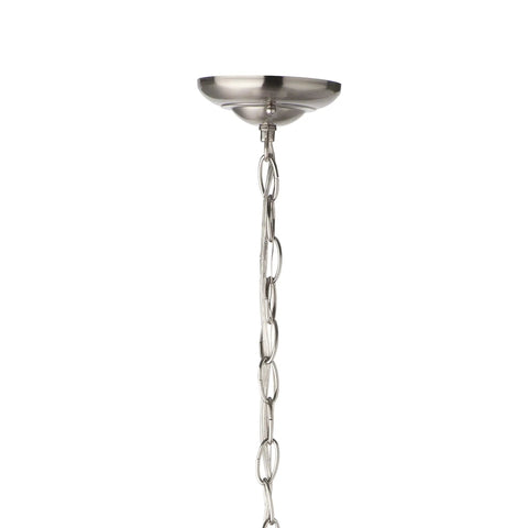 Whitmore 2-Light Chandelier in Brushed Nickel With Clear Glass Panels chain and ceiling mount