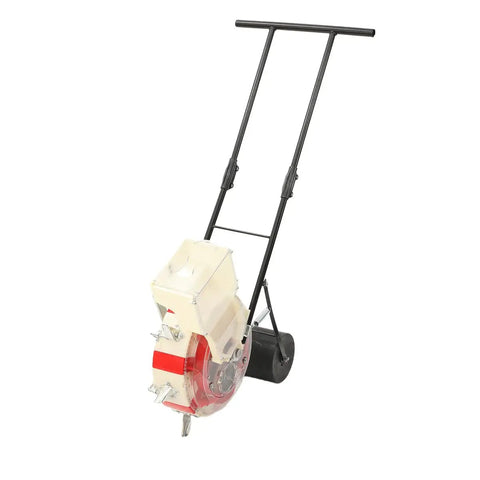 Manual Garden Seeder Hand Push Planter With 7 Nozzles, Walk Behind Row Crop Seeding Tool, iron and ABS construction