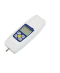 Beefy Push And Pull Force Tester Meter With Four Units N Kg Lb Oz Portable Case With Backlit LCD Power Off Feature High Accuracy 500N Dynamometer For Precise Force Readings And Real Time Peak Modes. white handheld push-pull force tester with LCD and control buttons