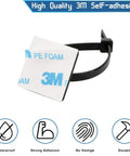 Three Quarters Inch Black Cable Zip Tie Mounts With Adhesive Backing showing 3M adhesive pad and durable design