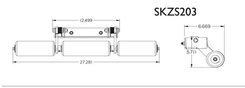 Technical diagram of SKZS203 model for Lawn Stripe Kit For TimeCutter Zero Turn Mowers With 50 And 54 Inch Decks