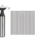 Dovetail milling cutter HSS end mill with fluted head and silver cylindrical shank for CNC router use