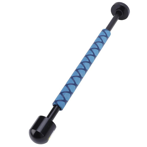Golf Swing Trainer With Right Angle Wrist Control For Consistent Indoor And Outdoor Practice, blue grip, black ends