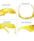 Heavy Duty Anti Fog Yellow Safety Goggles Real Deal Protective Eyewear Built To Go Over Prescription Specs For Dental Labs Teeth Whitening And Smooth Daily Construction Work with high quality hinge and soft nose bridge