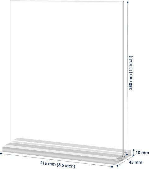 8.5x11 Clear Acrylic Sign Holder Display Stand Double Sided Card Holder For Business Office And Retail 2 Pack Boss Grade Quality