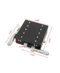 Dead Nuts Accurate Manual XY Axis Linear Stage 125X125mm Aluminum Sliding Table With 0.001mm Min Scale for precision optics, shown from above with dimensions.
