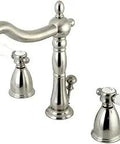 Bel Air Widespread Lavatory Faucet With Retail Pop Up Brushed Nickel Finish 6.5 Inch Spout Reach Deck Mount 8 To 16 Inch Solid Brass 3 Hole