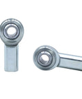 3/8 Inch Rod End Bearing Heim Joint Set Right Hand Female Thread 3/8 x 3/8-24 With Jam Nuts Two Pack Built From Forged 45 Steel 11 Degree Misalignment 38.37 kN Static Load Durable Heavy Duty For Off Road Racing And DIY Linkage, two silver rod ends