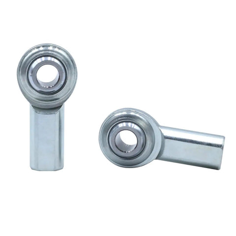 3/8 Inch Rod End Bearing Heim Joint Set Right Hand Female Thread 3/8 x 3/8-24 With Jam Nuts Two Pack Built From Forged 45 Steel 11 Degree Misalignment 38.37 kN Static Load Durable Heavy Duty For Off Road Racing And DIY Linkage, two silver rod ends