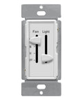 Three Speed Ceiling Fan Control Plug And Play With LED Dimmer Light Switch For Dimmable LED And Incandescent Load Two And A Half Amp Single Pole No Neutral Wire Required White 17001F3W