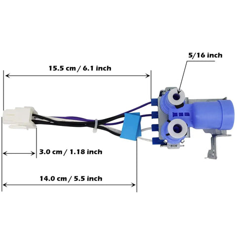 New OEM Water Solenoid Valve Replacement DA62 02360B dimensions for Refrigerator Ice Maker And Water Dispenser 110 127 VAC 60Hz 20W