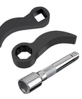 Three Piece Pry Bar Wrench Adapter Set For One Half Inch D Square Drive Crowbar Adapter Heads With Extension Bar