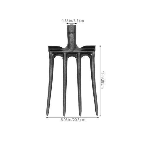 Heavy Duty 11 Inch Four Prong Steel Pitch Fork Replacement Head For Soil Loosening And Ground Prep In Farming And Landscaping Tools