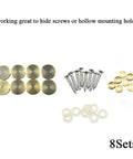 Slick Brushed Copper Mirror Screws With Solid Brass Washers Zero Hassle Install Decorative Fasteners For Bathroom Mirrors Kitchen Backsplash And Weekend Handy Work Projects 8 Pairs with screws and washers.