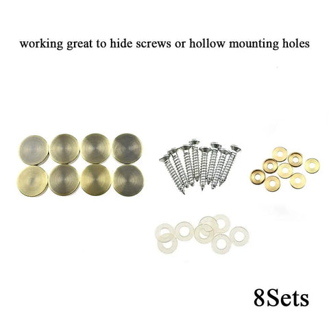 Slick Brushed Copper Mirror Screws With Solid Brass Washers Zero Hassle Install Decorative Fasteners For Bathroom Mirrors Kitchen Backsplash And Weekend Handy Work Projects 8 Pairs with screws and washers.