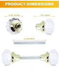 Crystal Glass Door Knob Replacement Set For Mortise Lock With Brass Finish Base Includes Knobs Spindle And Set Screws
