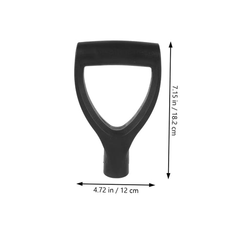 Black garden spade handle replacement for shovel, lightweight portable and durable upgrade with easy grip, 7.15x4.72 inches