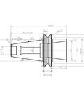 Technical drawing of Iso20 Er20 35L Collet Chuck Toolholder for CNC Milling with dimensions and specifications.