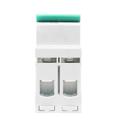Hard Core Din Rail 2 Pole Main Switch Disconnector Isolator Circuit Breaker 400VAC Double Pole GYH8 Series white unit for electrical control.