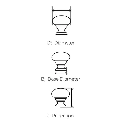 Diagram showing dimensions of Chrome Square Cabinet Knobs 7 Pack One And Three Eighths Inch Width For Kitchen Drawers And Cabinet Doors