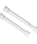 Two Pack Ultra Slim Tension Curtain Rods 5.25 To 7.5 Inches Adjustable No Drill No Tools Required For Narrow Windows And Cupboard Dividers White
