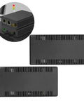Cool Black Plastic Junction Boxes For Power Supply Housing And Student Projects Plus Easy Drill Design To Keep Dust Out Sturdy Electrical Enclosure Case showing two vented black boxes.