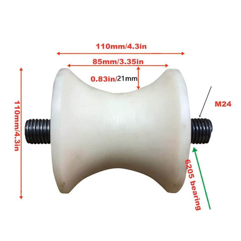 Sliding Door Track Roller For U Shaped Tracks Durable Nylon Wheel Heavy Duty Roller With Mounting Plate Inverted Truck Hardware Fits 80mm 90mm And 100mm Door Rails Steel Core Construction Built To Last in side view with dimensions displayed.