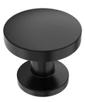 Fresh Round Matte Black Drawer Knobs 1.2 Inch Cabinet Hardware 10 Pack With Mounting Screws, top view of smooth grip knob ideal for cabinets.