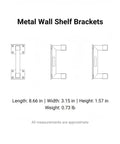 Multipurpose Black Steel Shelf Brackets For Garage, Kitchen And Workshop dimensions and design schematic.