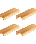 4 Pieces Invisible Drawer Pull Handles Set In Gold No Drill Punch Free Cabinet Hardware For Kitchen And Wardrobe Easy Install Hidden Cabinet Pulls For Cabinets And Furniture