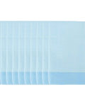 Pack of 10 Extra Thick Multi Layer No Sweat Adult Bed Pads For Incontinence Leak Proof Underpads in light blue.