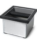 Espresso Knockbox Set Large Stainless Steel Heavy Duty Coffee Bar Tool for Home or Cafe Use with Rubber Bumper