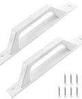 Two Pack Sliding Barn Door Handles 7.9 Inch Aluminum Alloy Pull Handles For Sliding Barn Doors Gates Cabinets Closets Drawers Garage Shed White Finish Includes Eight Mounting Screws For Easy Installation