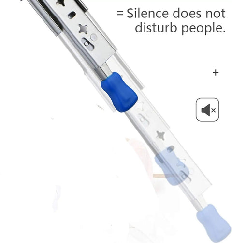 Heavy Duty Drawer Slides With Locking Ball Bearings, Full Extension Rails Set in detail with smooth blue locking mechanism