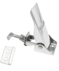 Side view of 2 Pack Stainless Steel Spring Loaded Draw Latch Clamp For Cabinets And Boxes, Toggle Hasp Lock, adjustable spring latch with screws
