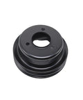 Black Two-Groove Crankshaft Pulley For Ford 289 302 V8 Engines, Beefy Dual Belt Grooves Power Transmission Pulley With High-Temp Oil-Resistant Rubber, Smooth Idling, Vibration Dampening, Easy Alignment, black die-cast iron pulley