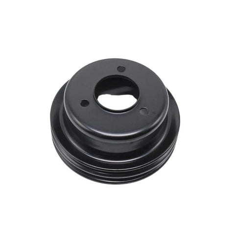 Black Two-Groove Crankshaft Pulley For Ford 289 302 V8 Engines, Beefy Dual Belt Grooves Power Transmission Pulley With High-Temp Oil-Resistant Rubber, Smooth Idling, Vibration Dampening, Easy Alignment, black die-cast iron pulley
