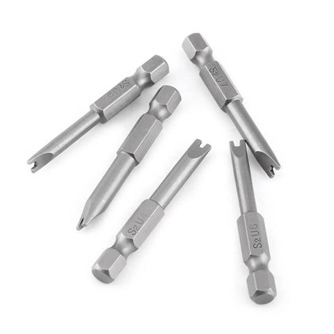 Heavy Duty 1/4 Inch Hex Shank Spanner Screwdriver Bits With Magnetic U Socket Heads U4 U5 U6 U7 U8 displayed in a group, S2 steel construction.