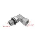 Two Pack Hydraulic Hose Adapter Fitting Three Eighths Inch Male Adjustable Nut O Ring Boss Nine Sixteenths UNF To Three Eighths Inch Female Swivel Three Eighths Inch NPSM Ninety Degree Elbow SAE Pipe Joint Tube Connector Carbon Steel, 90° elbow