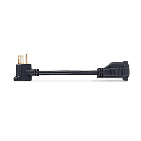 Six Inch Heavy Duty Extension Cord With Two Grounded Nema 5 15R Outlets Converts One Outlet Into Two And Frees Up Space On Power Strips
