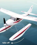 RC Seaplane Trainer With Floats Included, 2.4 GHz 1.2m Grab And Go Ready To Fly Aircraft in water with landing floats