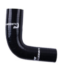 4-Ply 90 Degree High-Performance Silicone Hose Coupler For Easy Elbows, Fits 1 to 1.25 Inch ID, black, side view
