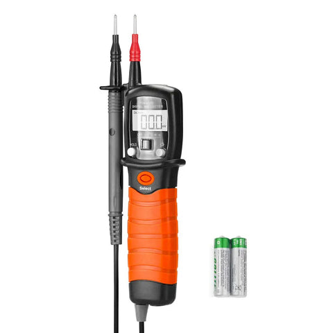 Pocket Pen Multimeter With Backlit Display Auto Power Off Handy Tool For DIY Electronics Measures AC Up To 600V DC From 0.2V To 600V Resistance Up To 60MOhm And Continuity Test BT-38B with probes and batteries