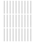 Heavy Duty 50 Pack M2 Dowel Pins 2 Millimeter X 50 Millimeter Long 304 Stainless Steel Cylindrical Shelf Support Pegs arranged in a grid.