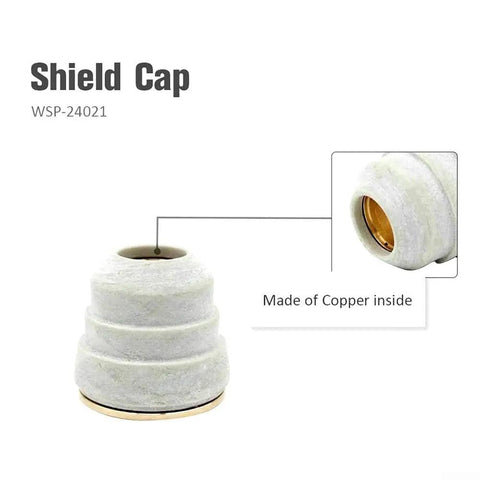 Shield cap from Lincoln Plasma Torch Consumables Kit 16 Pcs For Tomahawk 375 LC25 KP2842, copper interior detail.